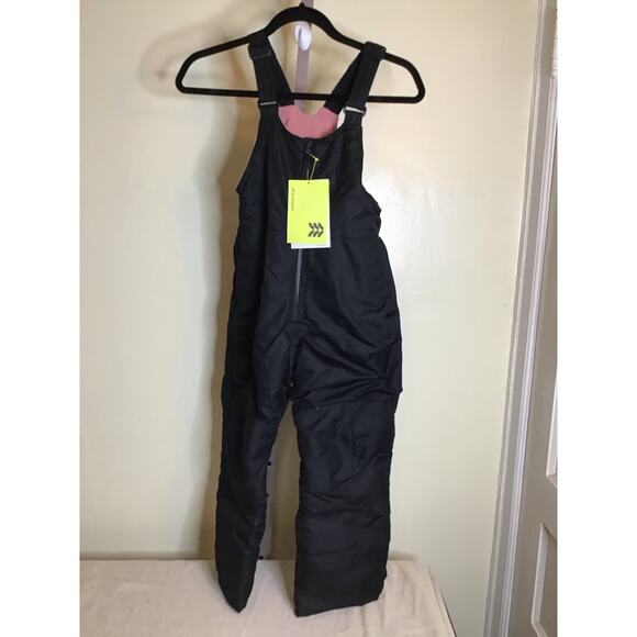 All In Motion Kids bibbed Snow One piece Zip Front Overalls Sz6/6X Black NWT - Picture 3 of 12